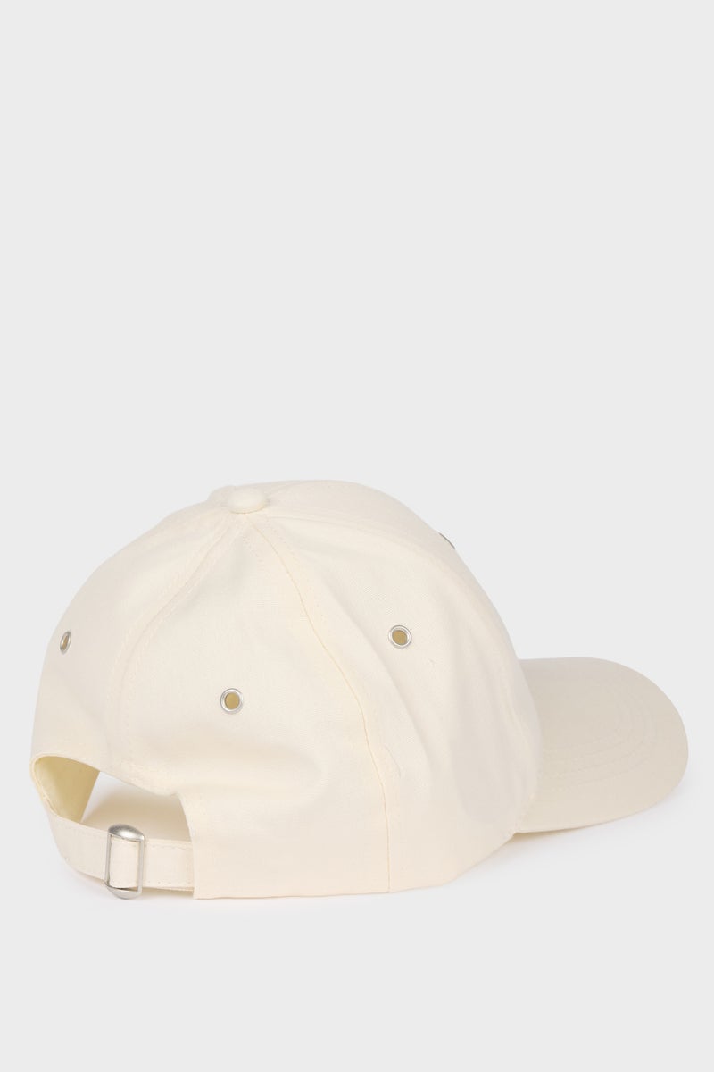 DeFacto White Woman Man Cotton Label Print Cap Casual - Image 4